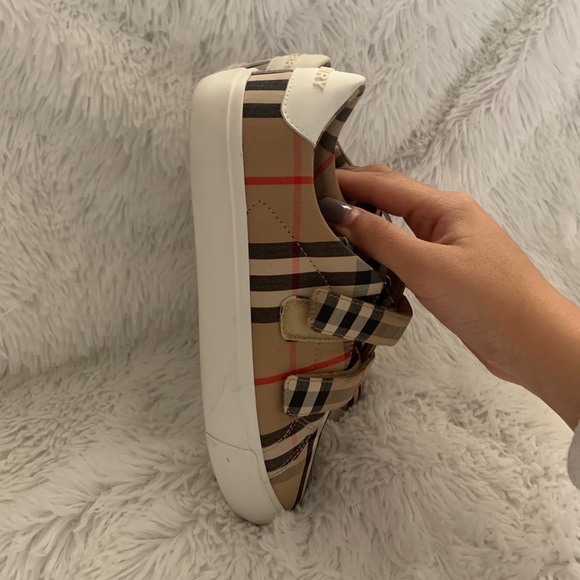 Kids Burberry vintage check cotton sneakers - Picture 3 of 6